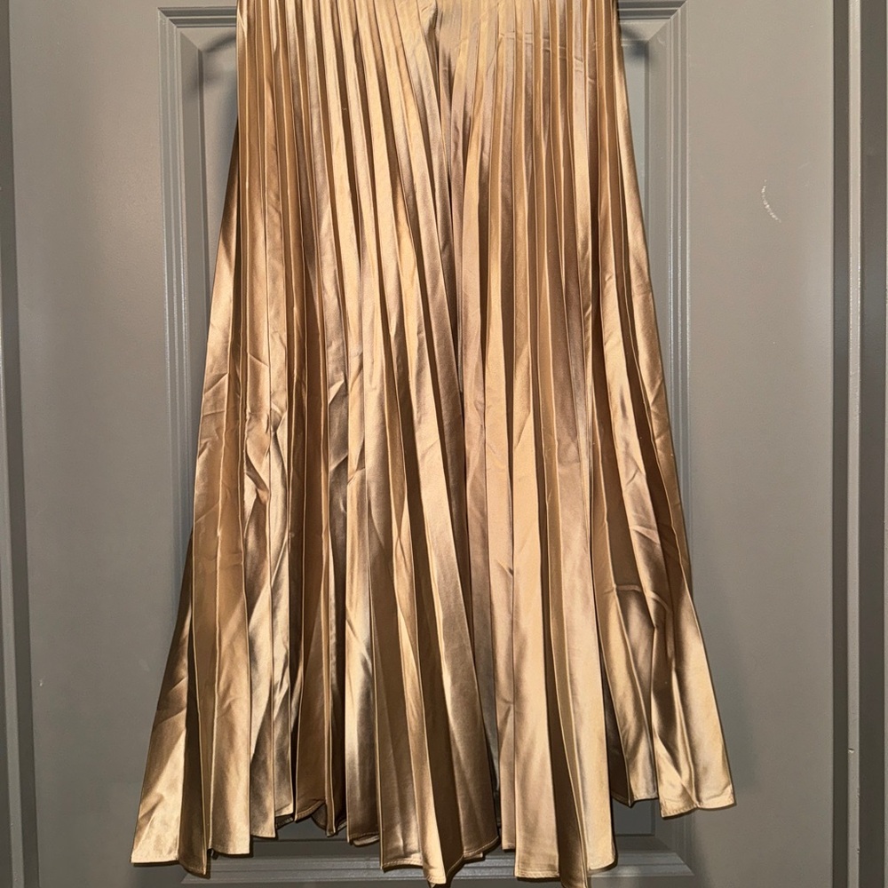 ZARA | Champagne Pleated Skirt